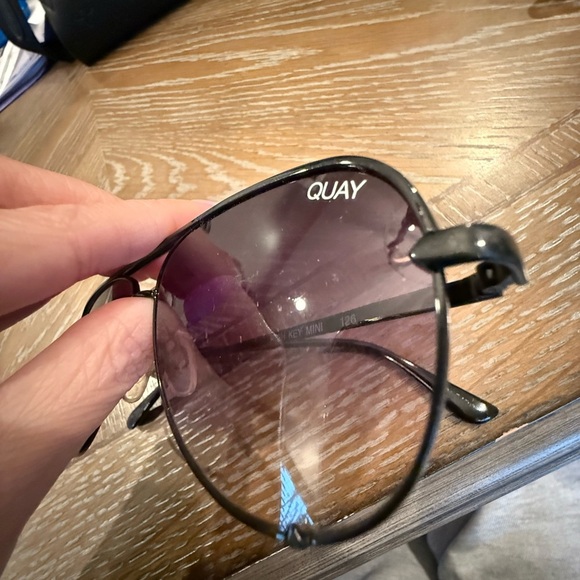 Quay x Desi High Key Mini in Black & Smoke Gradient Sunglasses - Picture 3 of 7